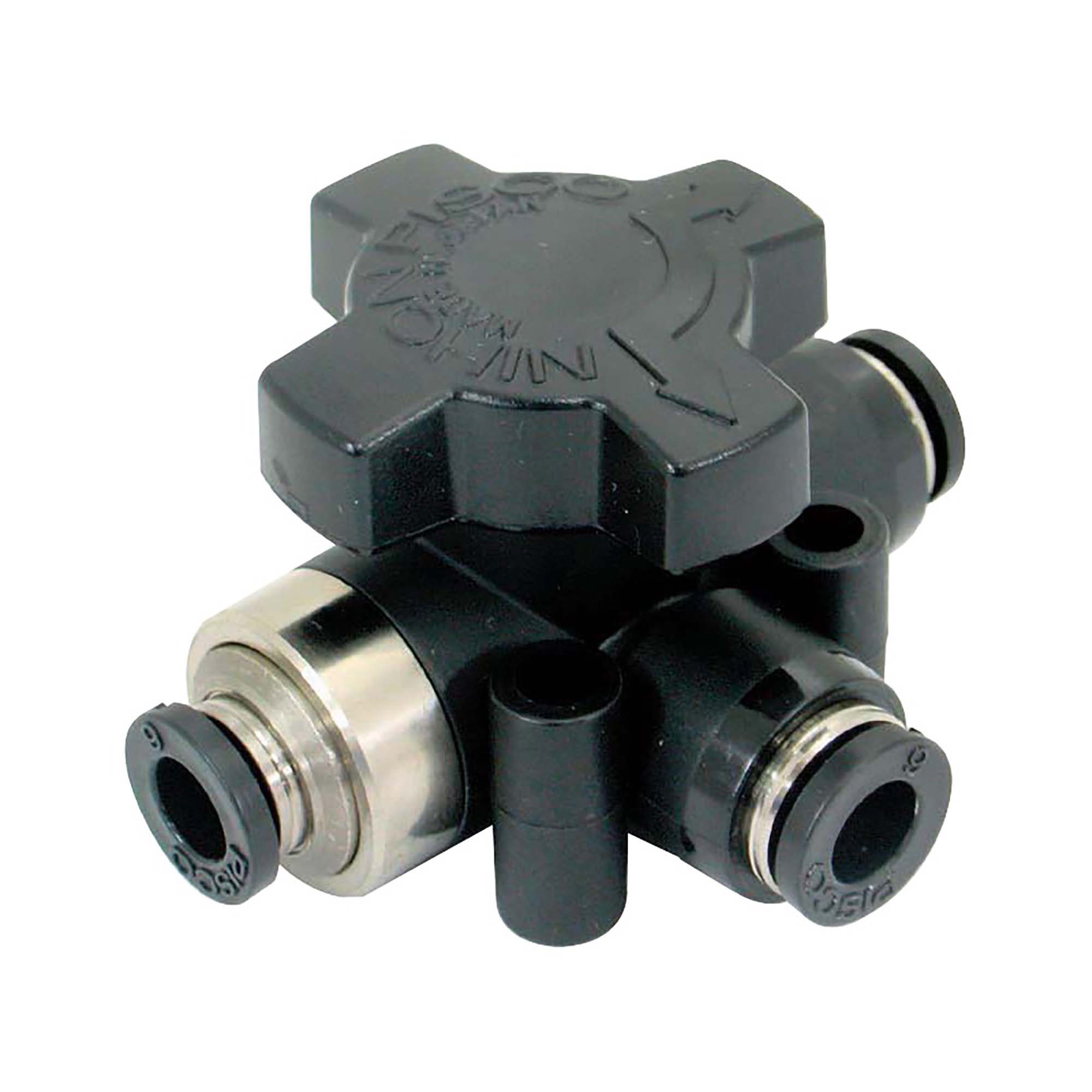 BeHAUS チェンジバルブ HBV6-6 チューブ配管の流路切替コック、チューブ同士の接続として 新潟精機