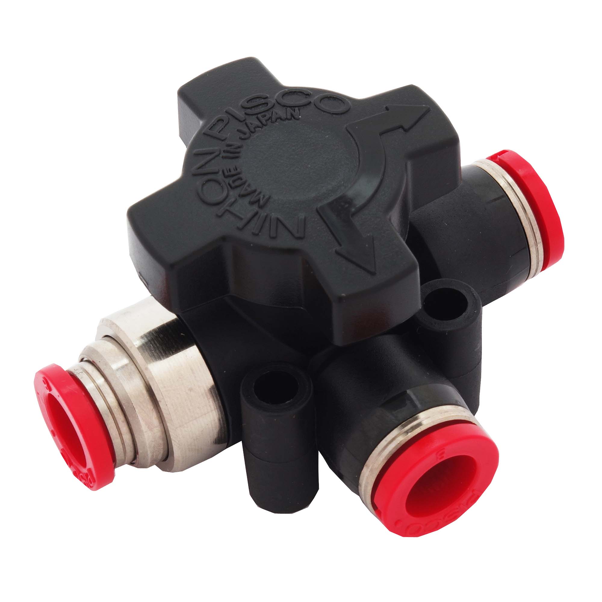 BeHAUS チェンジバルブ HBV8-8 チューブ配管の流路切替コック、チューブ同士の接続として 新潟精機