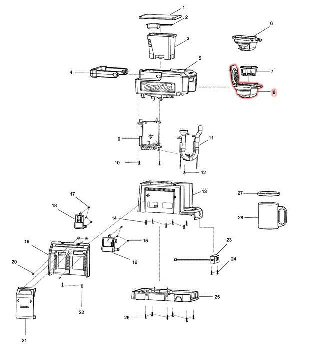 マキタ(makita) 部品 フィルタホルダ KF00000065 図番008 CM501DZ用