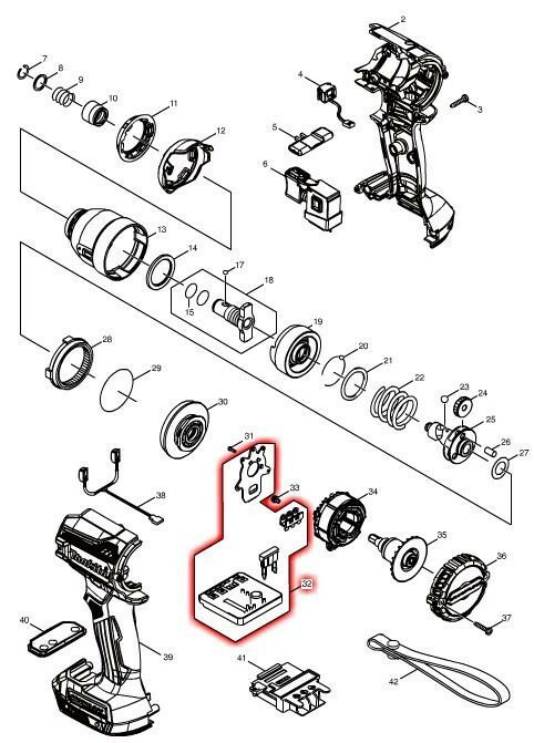 マキタ(makita) 部品 コントローラ 620D48-6(旧:620848-0) 図番032 TD171D用