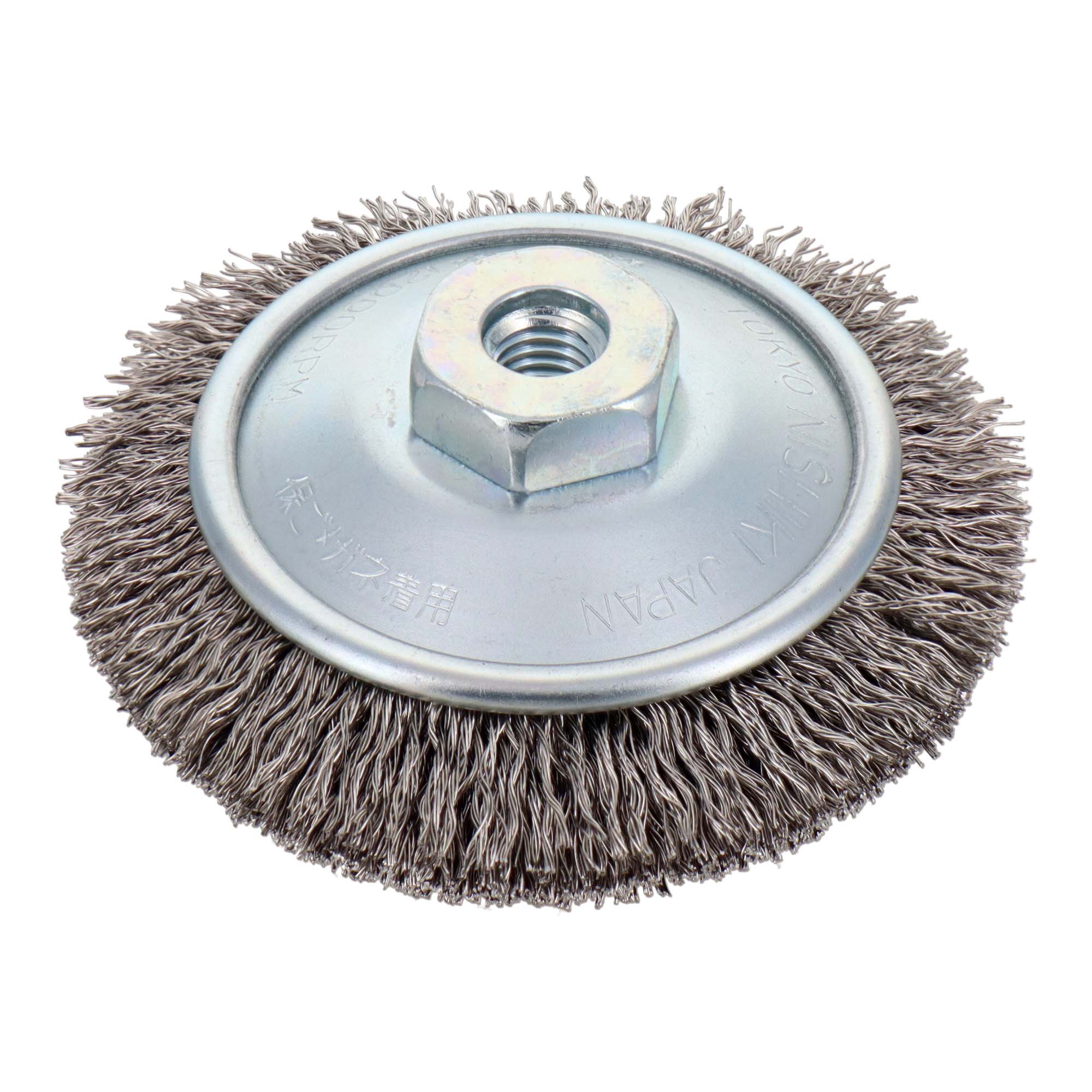 建工快速 ベベルブラシ 85mm ステンレス線 KBB-85S 凸凹面・すき間・溝の研磨に最適