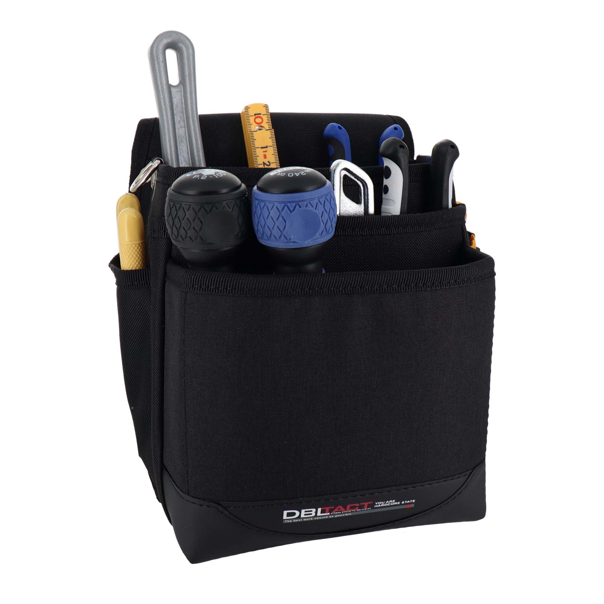 DBLTACT 3段腰袋 杢ブラック DTM-03S-BK 落ち着きのある杢調生地を使用