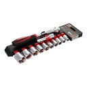trad 12pcs.ソケットセット 差込角:9.5mm DT4A 収納に便利なソケットホルダー付