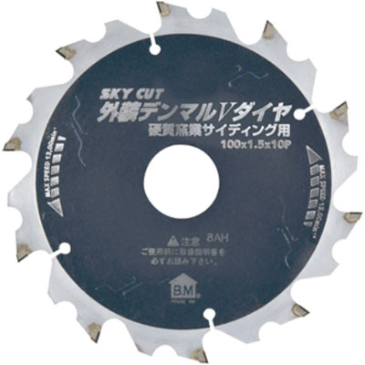 ハウスBM DMVD-10010 1枚 外径100mm/刃数10 外装デンマルVダイヤ 硬質窯業サイディング用