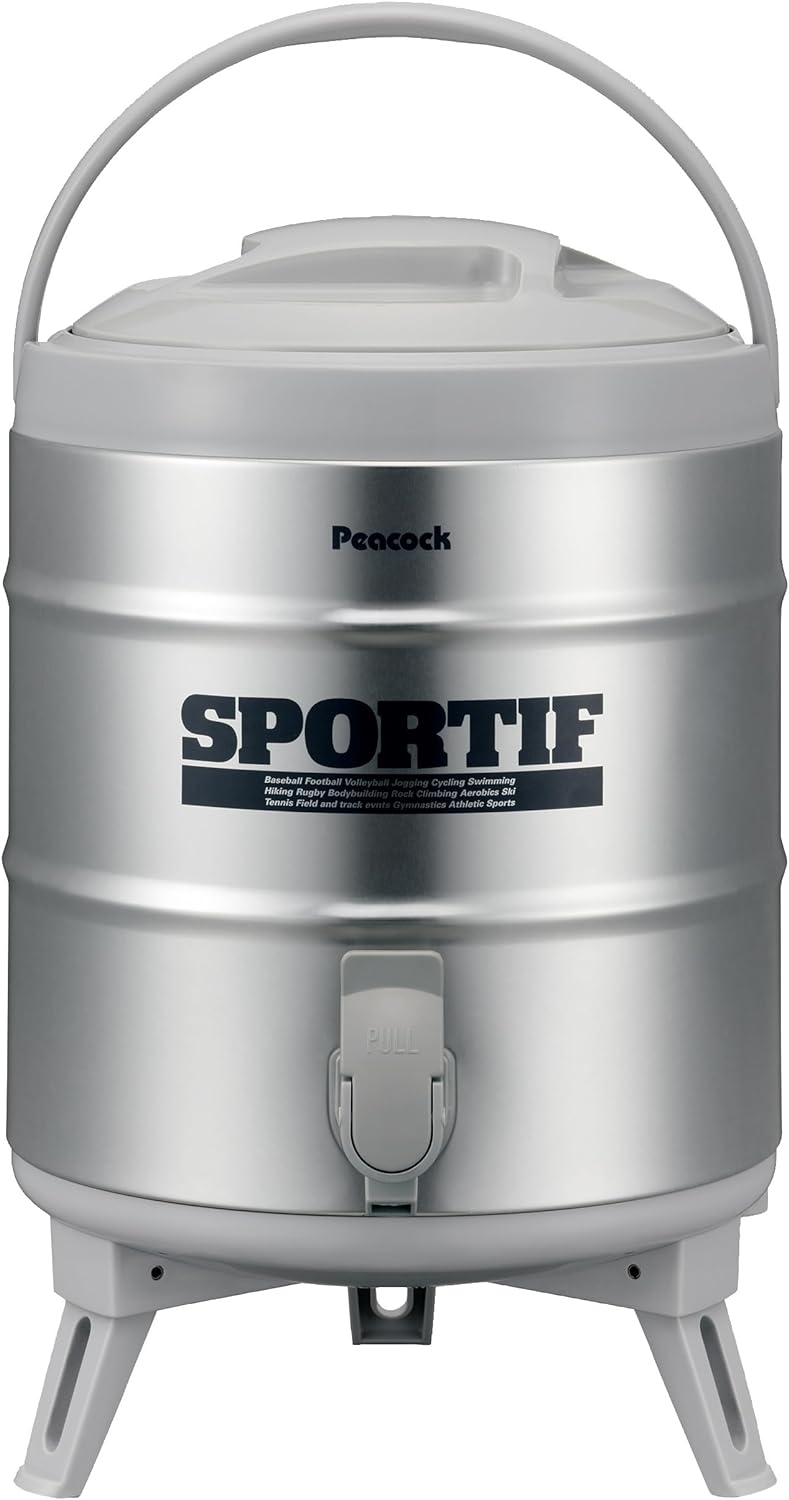 ピーコック ステンレスキーパー (広口タイプ) 日本製 ジャグ 8.1L グレー 保温 保冷 抗菌 INS-80K H