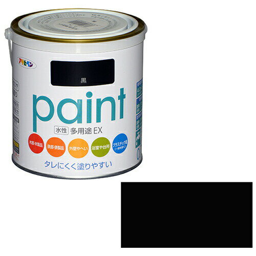 アサヒペン 水性多用途EX 0.7L クロ 防錆・防カビ剤配合でサビ・カビ防止