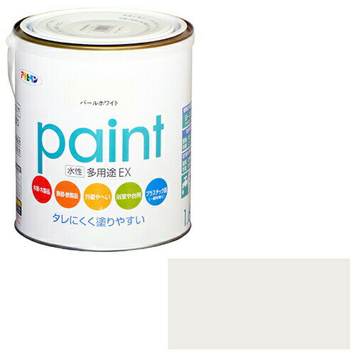 アサヒペン 水性多用途EX 1.6L パールホワイト 防錆・防カビ剤配合でサビ・カビ防止