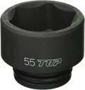 TOP工業(トップ工業) インパクトレンチ用 ソケット(差込角19.0mm) 6角サーフェイス 高耐久・プロ仕様 ボルト・ナットの着脱作業向け【リング・ピン付】 PT-655 差込角:19.0mm(3/4) 対辺寸法S:55mm 全長L:62mm ?:24mm