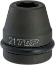 TOP工業(トップ工業) インパクトレンチ用 ソケット(差込角25.4mm) 6角サーフェイス 高耐久・プロ仕様 ボルト・ナットの着脱作業向け【リング・ピン付】...