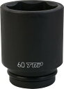 TOP工業(トップ工業) インパクトレンチ用 ディープソケット(差込角25.4mm) 6角サーフェイス 深穴ナット作業向け 高耐久【リング・ピン付】 PT-86...