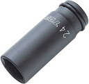 TOP工業(トップ工業) インパクトレンチ用 超ロングソケット(差込角12.7mm) 6角サーフェイス 狭所・深穴ナット作業向け 高耐久【リング・ピン付】 PT...