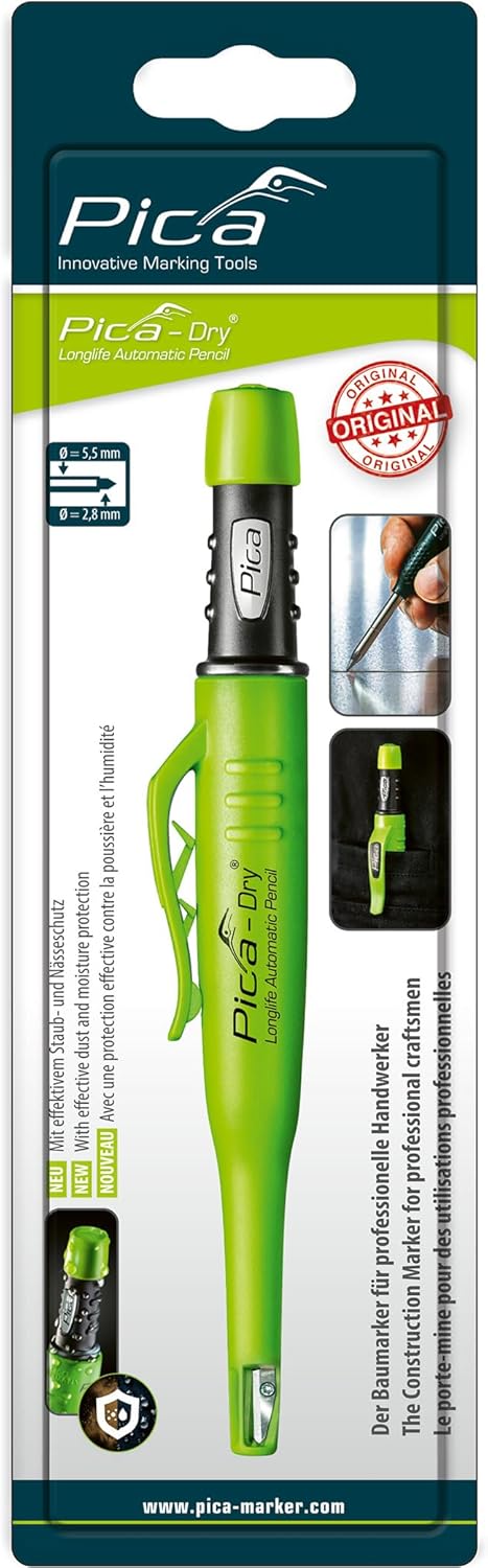 Pica ピカマーカー 3030/SB/03 建築用シャープペンシル 2.8mm芯 防塵・防水対応 自動芯送り機構 内蔵シ..