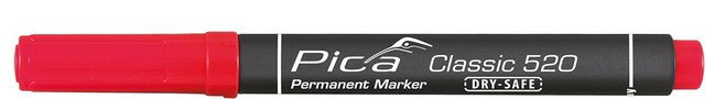 Pica ピカマーカー パーマネントマーカー Classic 赤（中字・1-4mm）520/40/SB 工業用 永久マーキング ..