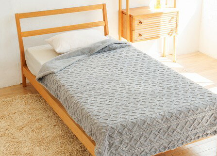 広電 KODEN 電気毛布 かけしき もこもこニットジャカード CWB551G-HP グレイ 188x130cm 55W 室温センサー 8時間自動OFF 丸洗いOK JAN4516748036233