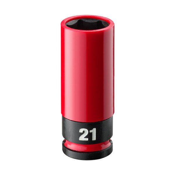 ミルウォーキー SHOCKWAVE IMPACT DUTY ホイールナット用インパクトソケット 1/2インチ 12.7mm 角 21mm 赤