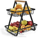 フルーツバスケット、2層カウンタートップラック、キッチン用野菜オーガナイザー、カウンターダイニングルームカウンタートップ用の取り外し可能な野菜収納フルーツスタン...