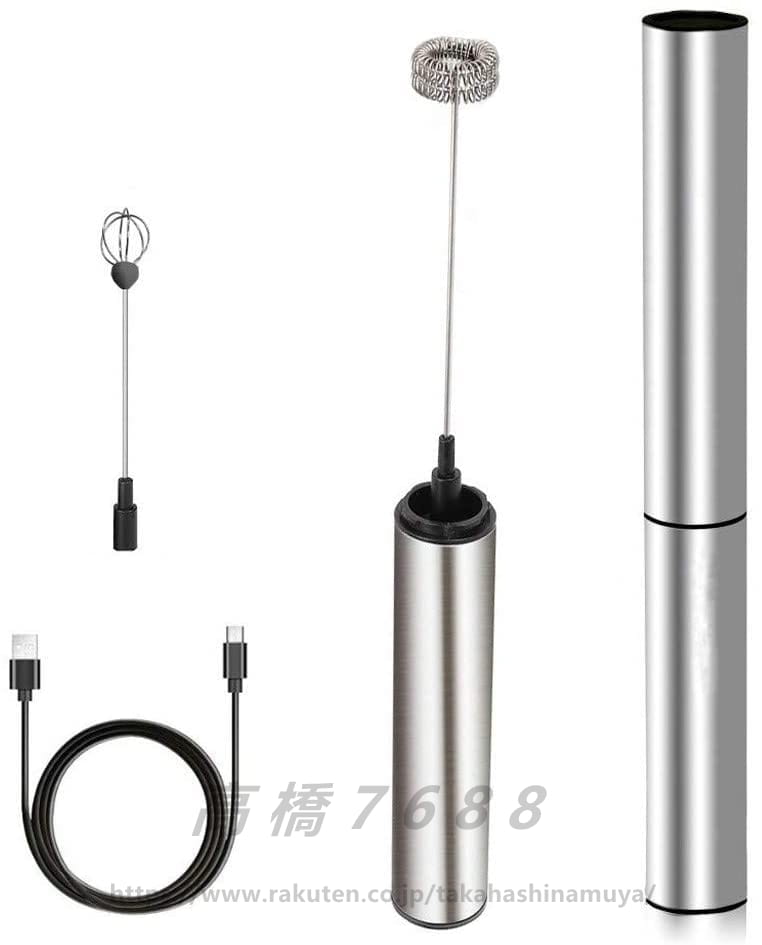 ミルク泡立て器 密閉保管 フルメタルミルクフォーマー 泡立て器 小型 フォーマ 電動泡立て器 USB充電式..