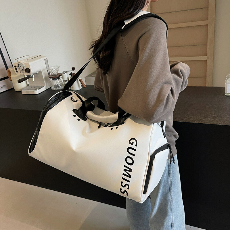 男性用ジムバッグ 大容量 干湿分離 旅行バッグ 手提げスーツケース 独立したシューケース 水泳・スポー..