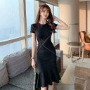 レディース ワンピース マーメイドスカート セクシー ミニ丈 膝上丈 ハイウエスト 結婚式 二次会 イベント パーティー お仕事コーデ 夜 大人可愛い フェミニン おしゃれ お出かけ 普段着 ホワイト ブラック S M L XL サイズ