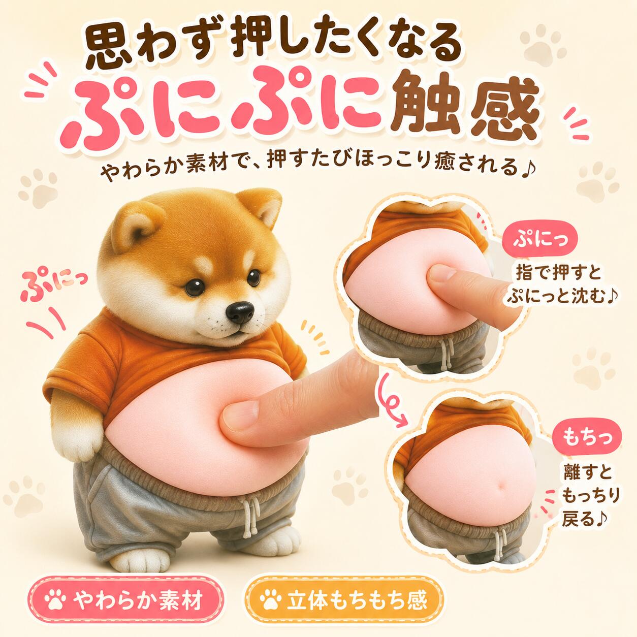 アニマルシール 3D ぷにぷに 犬 かわいい 癒しグッズ ぽっちゃりワンコ ステッカー デコシール 手帳 スマホケース 冷蔵庫 水筒 アルバム ドア 車 装飾 DIY 2枚セット ふわふわ ストレス解消 takahashiyu-10000379 LifeSpark サンプル画像3