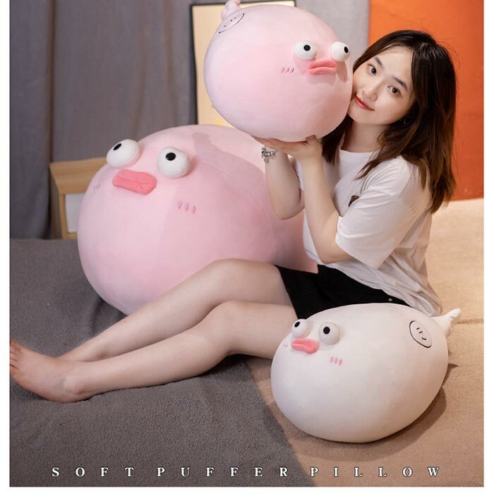 ぬいぐるみ フグ 抱き枕 インテリア かわいい ふわふわ 萌え 癒し　お祝い プレゼント 70cmのサムネイル
