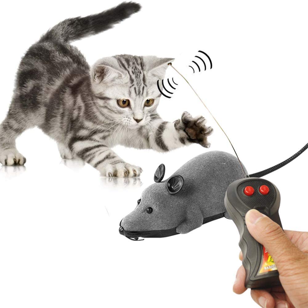 猫おもちゃ ネズミ 猫まっしぐら ラジコン 電動ネズミ　リモコンネズミ 猫玩具 ランニングマウス ペット用電動おもちゃ グレー