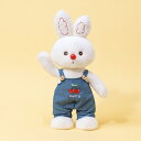 ポイント10倍 うさぎ 人形 ぬいぐるみ オーバーオール ホワイト 38cm 送料無料
