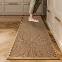 キッチンマット リンネル ベージュ 44*75cm+44*120cm ロングマット 台所 厨房 無地 ドアマット 汚れ落とし キッチン 室内 室外 ルーム 洗いやすい 滑り止め付 耐磨耗性 吸水速乾