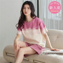 パジャマ レディース ルームウェア 春夏 半袖 部屋着 セットアップ 2点セット Tシャツ 短パン 可愛い 韓国風 ゆったり 寝巻き 女性用 コットン 寝間着
