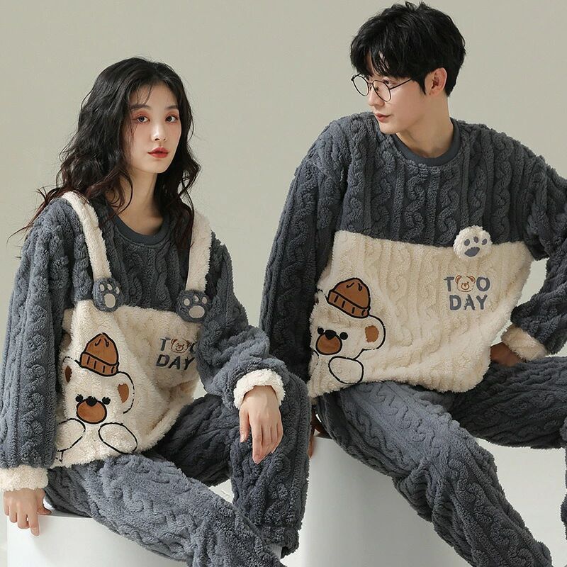 パジャマ 冬 もこもこ パジャマ フランネル ルームウエア 着る毛布 動物 熊 冬物 カップル ペアルック パジャマ 可愛い くま レディース メンズ パジャマ 暖かい 防寒 ふわふわ 上下セット ゆったり 可愛い 部屋着 寝巻き 防寒対策