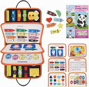 バッグ おもちゃ ビジーブック 幼児忙しいボード 動物 かわいいシール 93pcs ステッカー セット付き 男の子 女の子 指先の知育 布のおもちゃ 布絵本 紐...