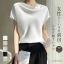 【送料無料】レディース きれいめ Tシャツ レディース シャツブラウス シャツ ス 光沢感 シンプル きれいめ 半袖 大人 大きいサイズ ゆったり 夏