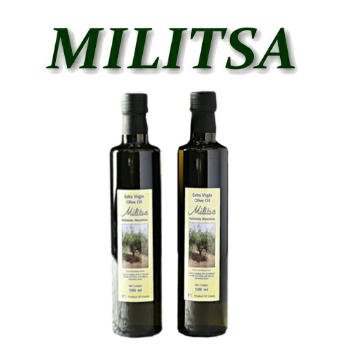 オリーブオイル PDO ギフト コロネイキ エキストラバージン 500ml 2本 ギリシャ カラマタ ノンフィルター コールドプレス シングルエステート コロネイキ種 お中元 内祝い 贈答 MILITSA ミリツァのサムネイル