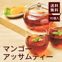 マンゴーアッサムティー 10個セット【送料無料】セブ島産マンゴー タイ産マンゴー みかんの皮 アッサム紅茶 ドライマンゴーそのまま入り 美容成分丸ごと★ ダイエットにも★ 食べるアッサムティー!アイスティーも◎
