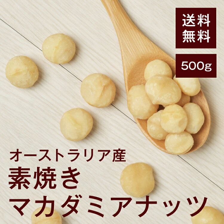 素焼きマカダミアナッツ(マカデミアナッツ)500g【送料無料】オーストラリア産 無塩 無油 完全無添加 湿気対策◎ こだわりロースト★間食やおつまみに最適♪ パルミトオレイン酸が豊富！美容 アンチエイジングにも◎ チャック付き