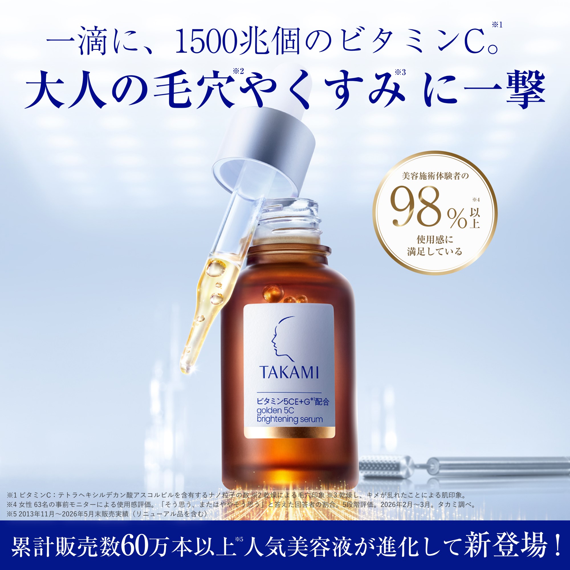 ビタミンC美容液◆黄金ビタミン・ショット タカミエッセンス5CEプレミアム 毛穴 機能性美容液 20mL TAKAMI 美容液 ビタミンC誘導体 ビタミンC 美容 保湿 肌荒れ 敏感肌 乾燥肌 スキンケア 角質 角栓 ナイアシンアミド グルタチオン エンドフェトール 【正規品】 takami-labo-10000561 タカミ 公式ショップ楽天市場店 サンプル画像3