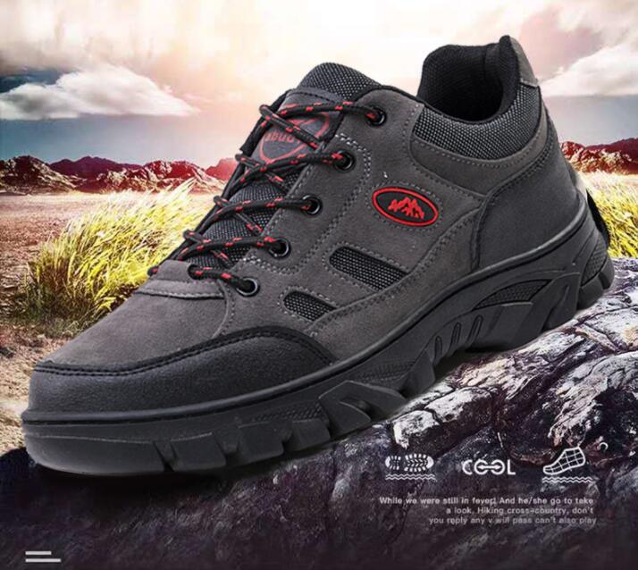 Trekking shoes, hiking boots, camping shoes, leather shoes, sneakers, men's shoes, walking shoes, water-repellent, waterproof, stain-resistant, non-slip, thick soles, comfortable, popular, casual shoes, travel, fishing, military, athletic shoes, stylish.