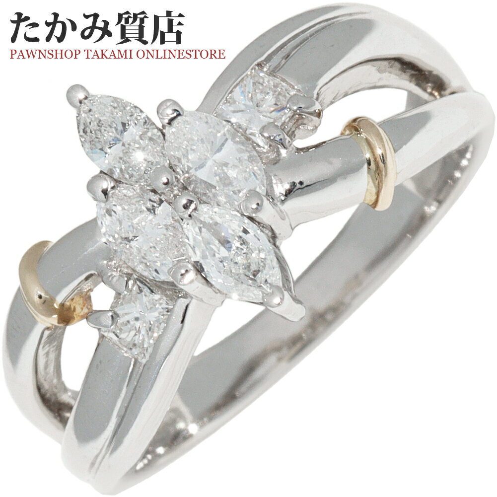 Rakuten - 指輪 Pt900 K18YG ダイヤ0.65ct 12号