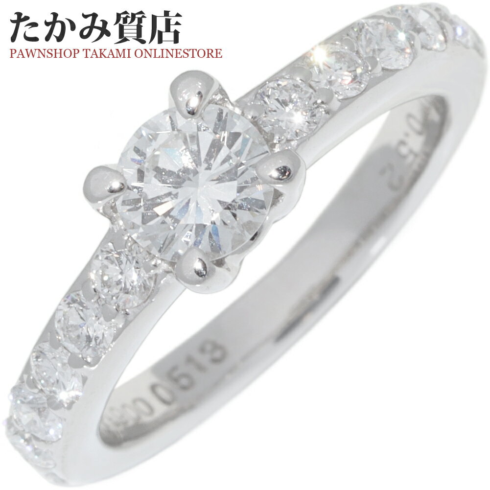 Rakuten - 指輪 Pt900 ダイヤ0.513ct(F-VVS2-GOOD-STRONGBLUE) ダイヤ0.52ct 9.5号