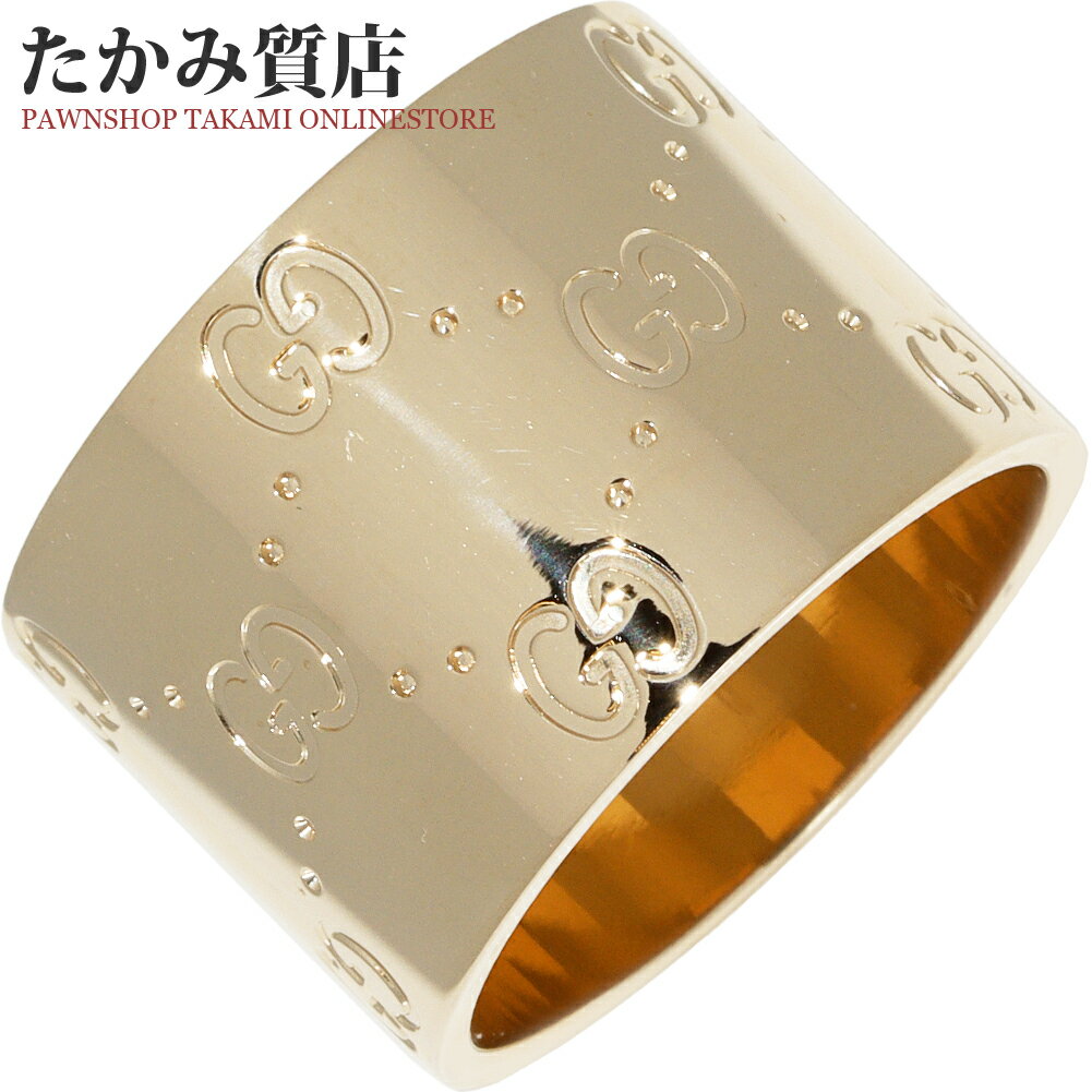 グッチ 指輪 K18YG アイコンワイドリング 幅14ミリ #14(約13号)