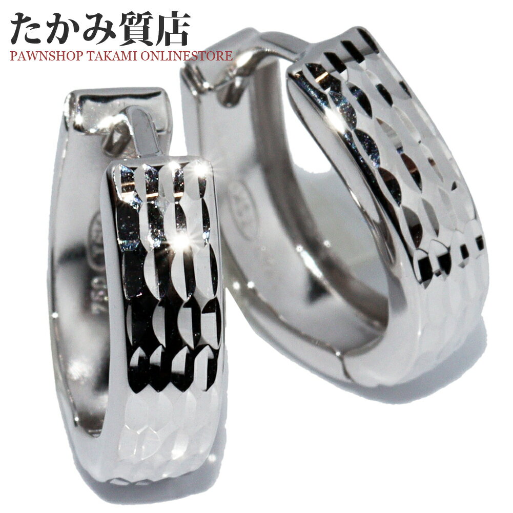 Rakuten - ピアス K18WG フープピアス