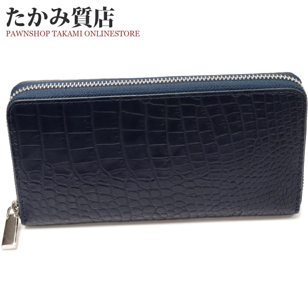 ラウンドファスナー長財布マット加工...