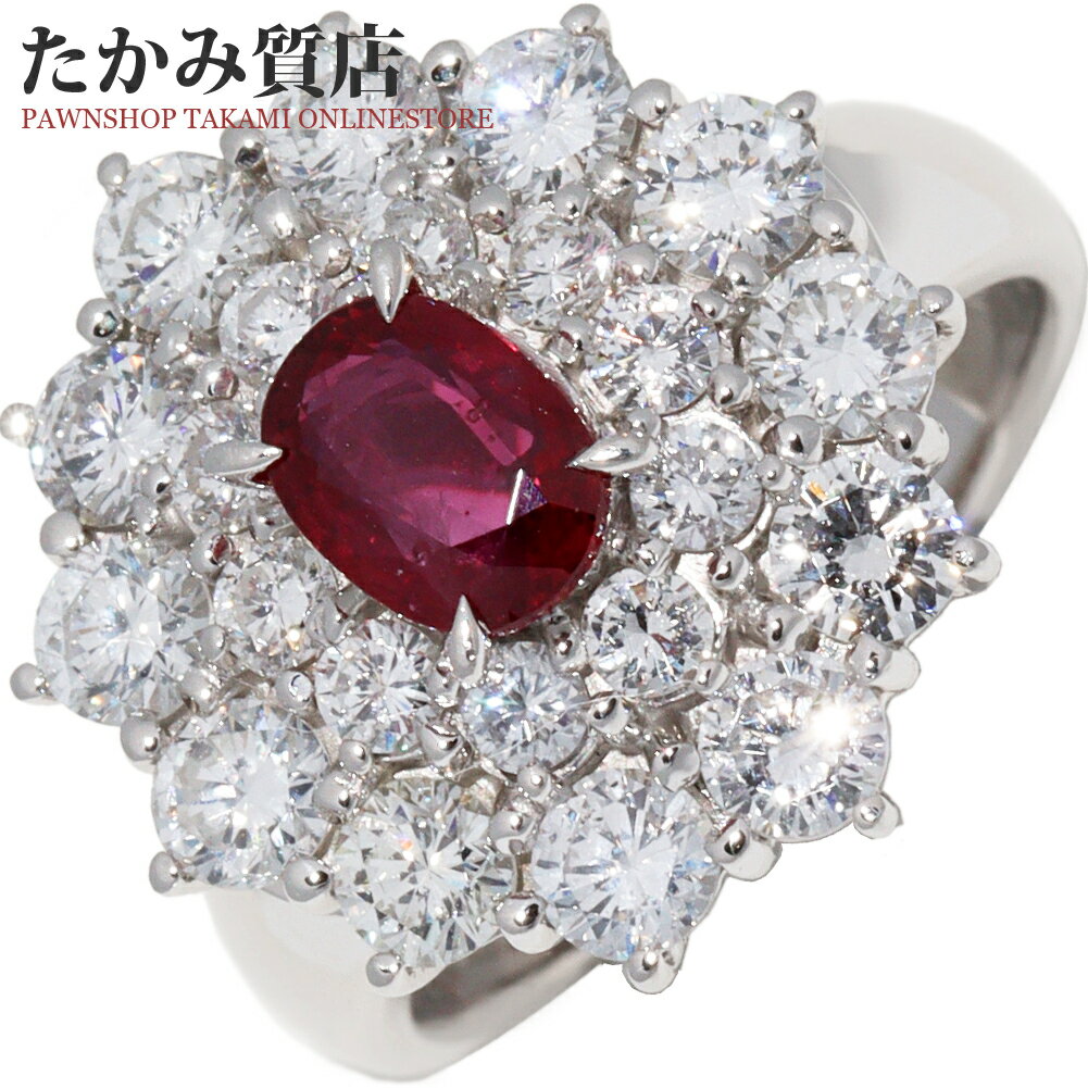 Rakuten - 指輪 Pt900 ルビー0.76ct ダイヤ2.05ct 12号
