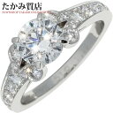 カルティエ 指輪 Pt950 ダイヤ1.15ct(E-VS1-VERYGOOD-NONE) パヴェダイヤ バレリーナソリテールリング #51(11号)(4)