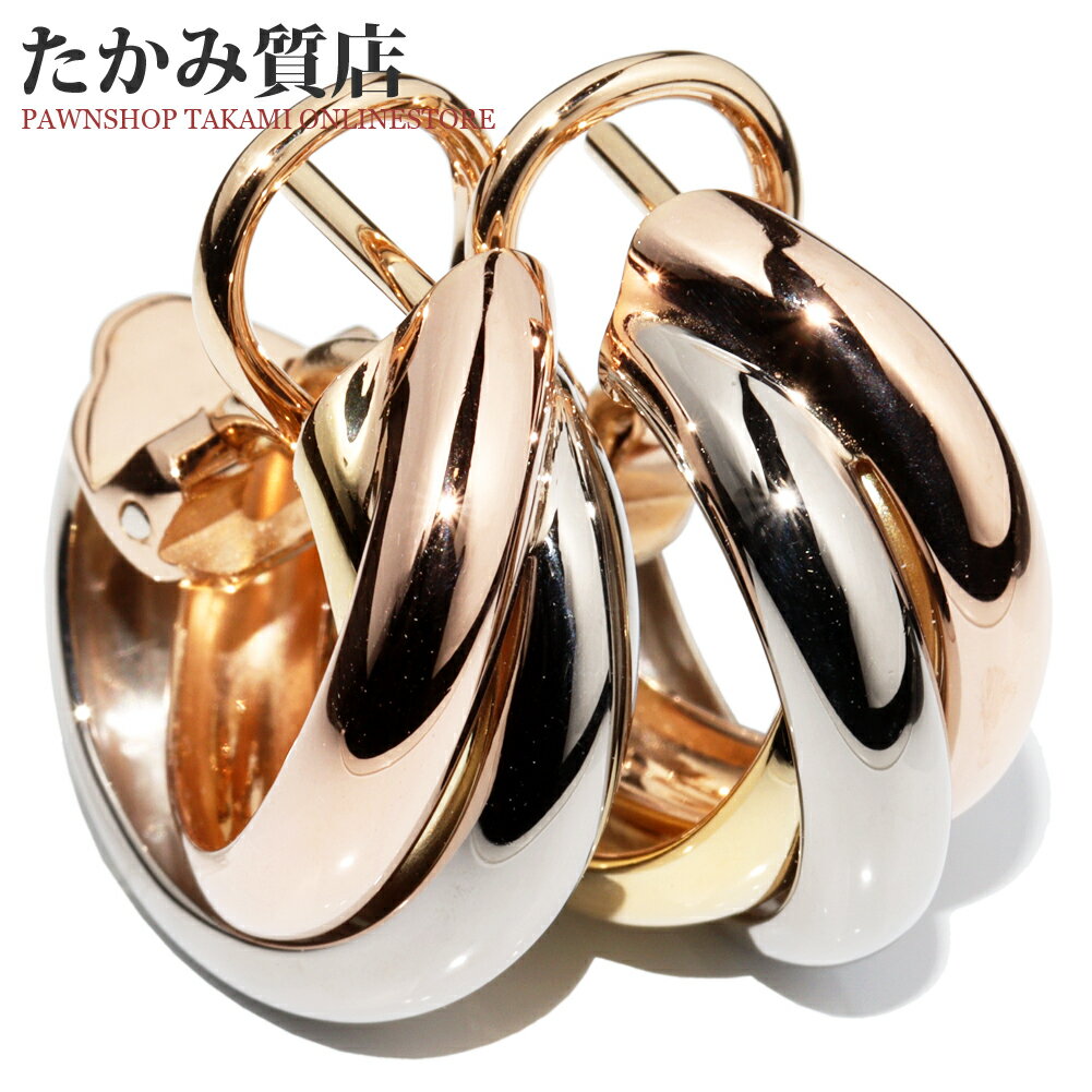 カルティエ ピアス K18YG K18WG K18PG トリニティピアス トリニティフープピアス 80083231のサムネイル