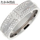 ティファニー 指輪 K18WG パヴェダイヤ0.67ct T TWOワ...(4)
