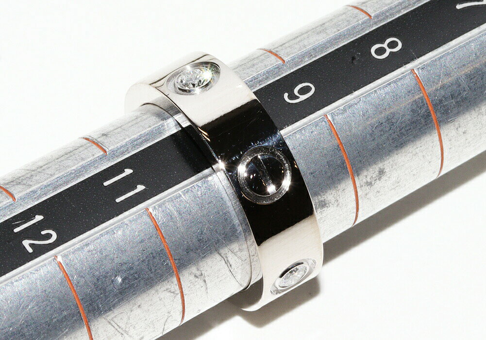 カルティエ 指輪 K18WG ダイヤ3P(0.22ct) ラブリング ハーフダイヤ B40325 #50(10号)