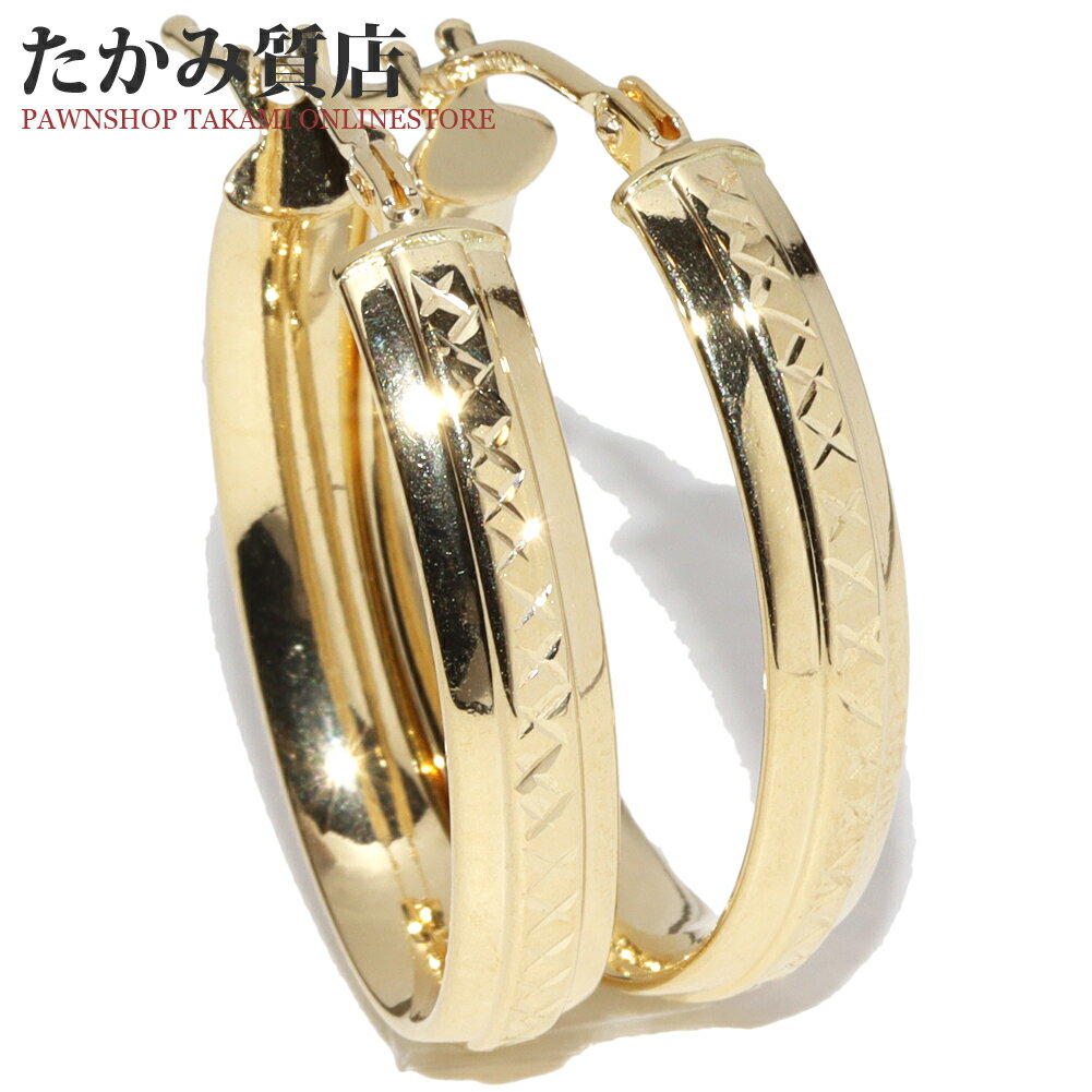ピアス K18YG フープピアス