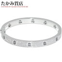 カルティエ ブレスレット バングル K18WG ブラックセラミック ダイヤ204P(1.99ct) ラブブレス フルパヴェダイヤ N6032417 #18