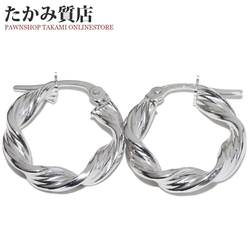 K18WGフープピアス 楽天市場】K18WG/K18リバーシブル中折れ式フープピアス(13mmペア